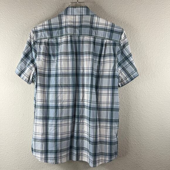 Lucky Brand Plaid Short Sleeve Stretch Cotton Button Down Shirt Men's Size L - Picture 7 of 7